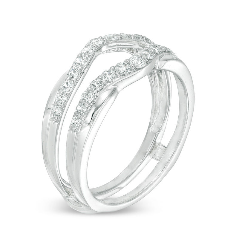 Main Image 2 of 1/2 CT. T.W. Diamond Contour Solitaire Enhancer in 14K White Gold