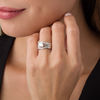 Thumbnail Image 3 of 1/2 CT. T.W. Diamond Contour Solitaire Enhancer in 14K White Gold