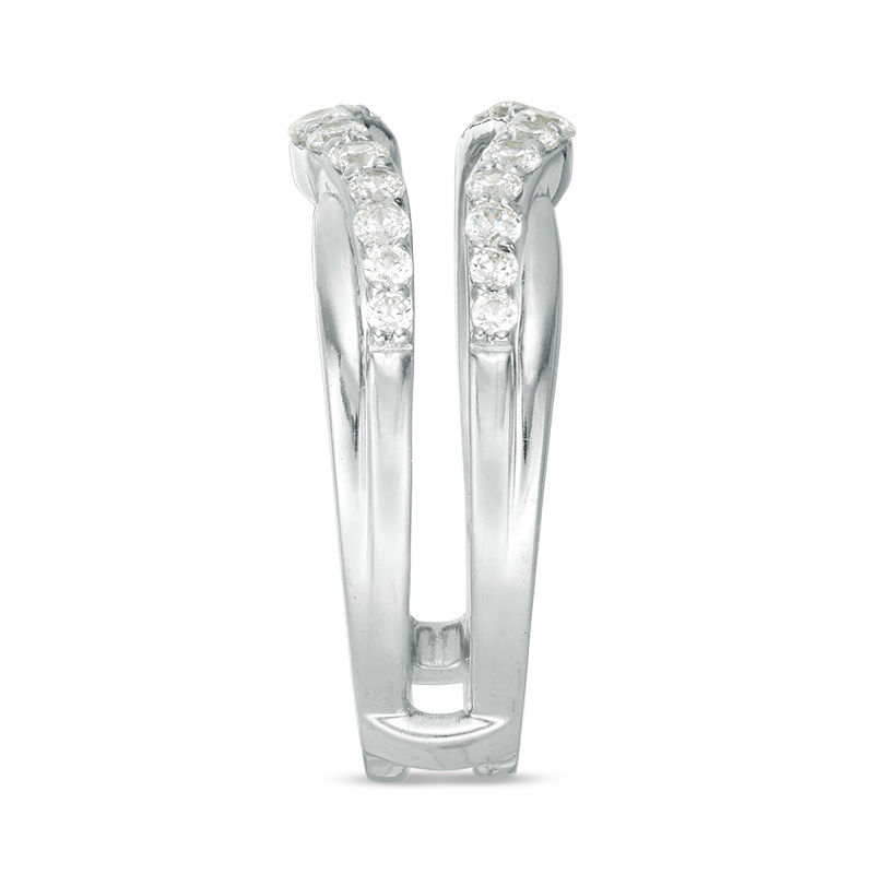 Main Image 4 of 1/2 CT. T.W. Diamond Contour Solitaire Enhancer in 14K White Gold