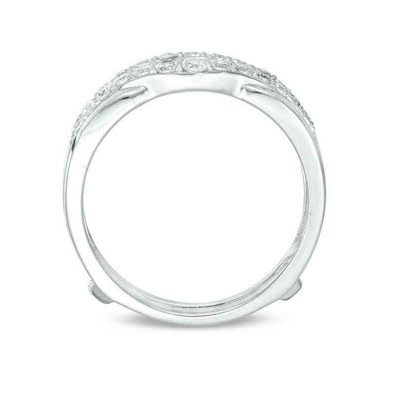 Main Image 5 of 1/2 CT. T.W. Diamond Contour Solitaire Enhancer in 14K White Gold