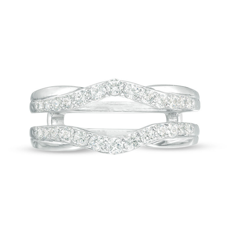 Main Image 6 of 1/2 CT. T.W. Diamond Contour Solitaire Enhancer in 14K White Gold