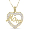 Thumbnail Image 1 of Diamond Accent "Mom" Heart Pendant in 10K Gold - 17"