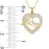 Thumbnail Image 3 of Diamond Accent "Mom" Heart Pendant in 10K Gold - 17"