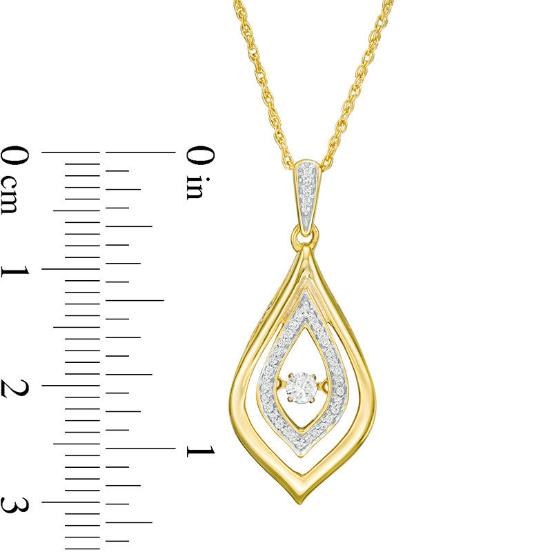 Unstoppable Love™ 1/8 CT. T.W. Diamond Double Flame Pendant in 10K Gold