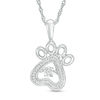 Thumbnail Image 0 of Diamond Accent Dog Paw Pendant in Sterling Silver