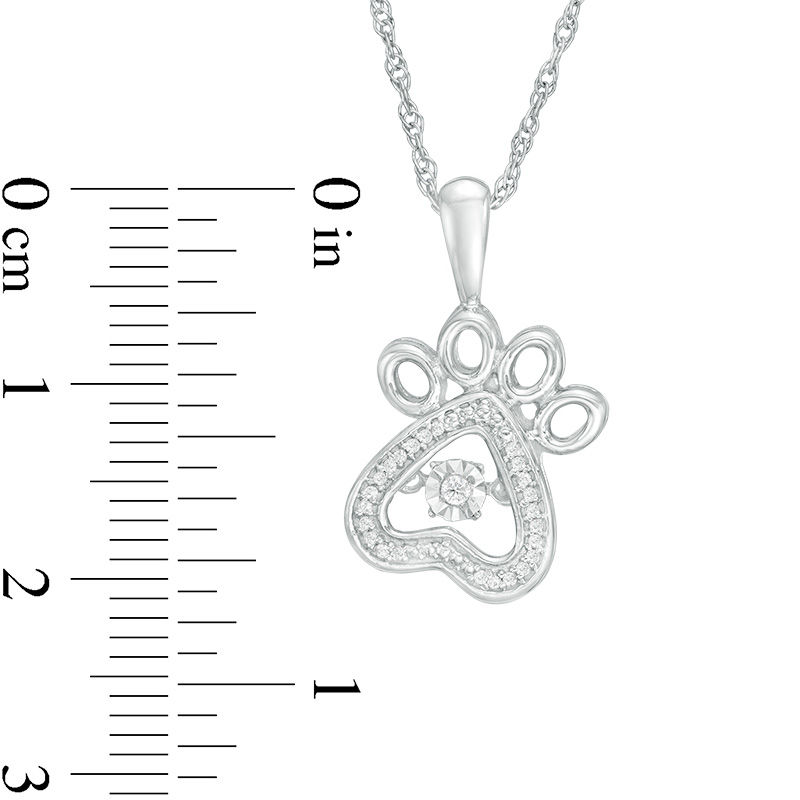 Diamond Accent Dog Paw Pendant in Sterling Silver