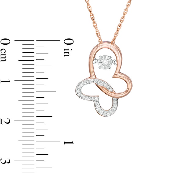 Unstoppable Love™ 1/10 CT. T.w. Diamond Tilted Butterfly Pendant in 10K Rose Gold