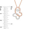Thumbnail Image 2 of 0.09 CT. T.W. Diamond Tilted Butterfly Pendant in 10K Rose Gold