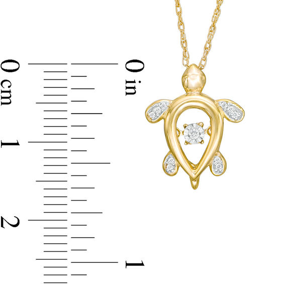 Diamond Accent Turtle Pendant in 10K Gold