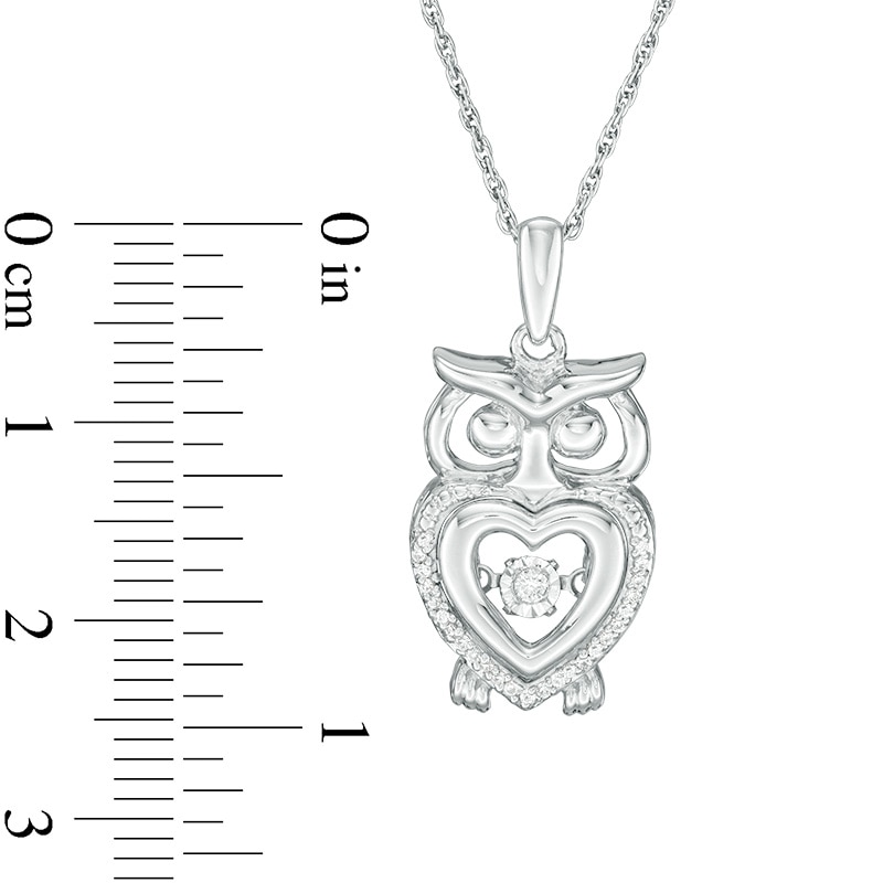Main Image 2 of Unstoppable Love™ Diamond Accent Heart Owl Pendant in Sterling Silver