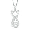 Thumbnail Image 1 of Diamond Accent Sitting Pretty Cat Pendant in Sterling Silver