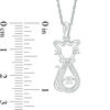 Thumbnail Image 2 of Diamond Accent Sitting Pretty Cat Pendant in Sterling Silver