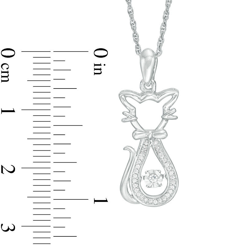 Main Image 2 of Diamond Accent Sitting Pretty Cat Pendant in Sterling Silver