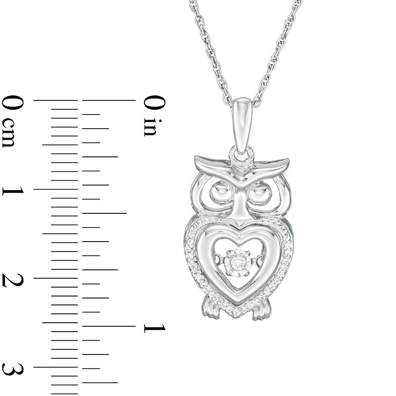 Diamond Accent Heart Owl Pendant in Sterling Silver Zales