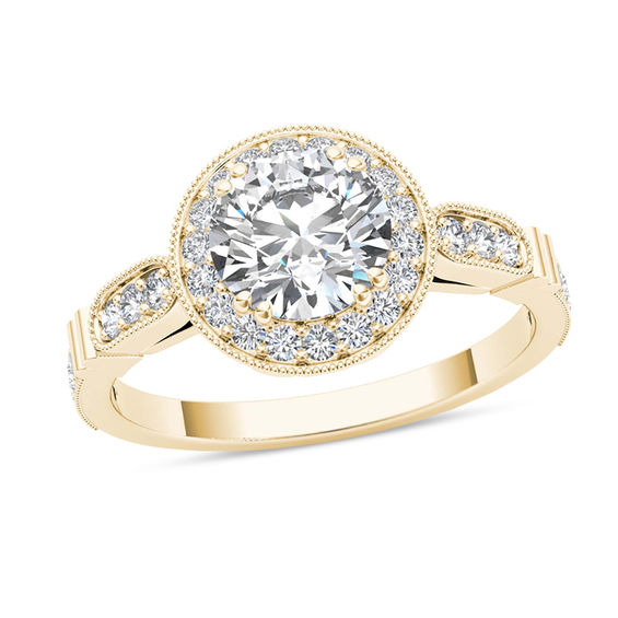 1-1/5 CT. T.w. Diamond Frame Vintage-Style Engagement Ring in 14K Gold