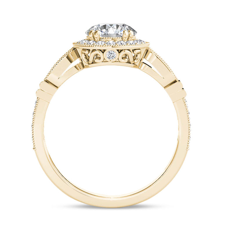 1-1/5 CT. T.W. Diamond Frame Vintage-Style Engagement Ring in 14K Gold