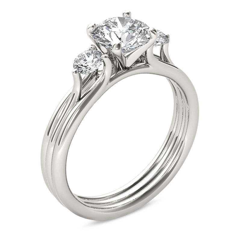 1-1/2 CT. T.W. Diamond Three Stone Engagement Ring in 14K White Gold