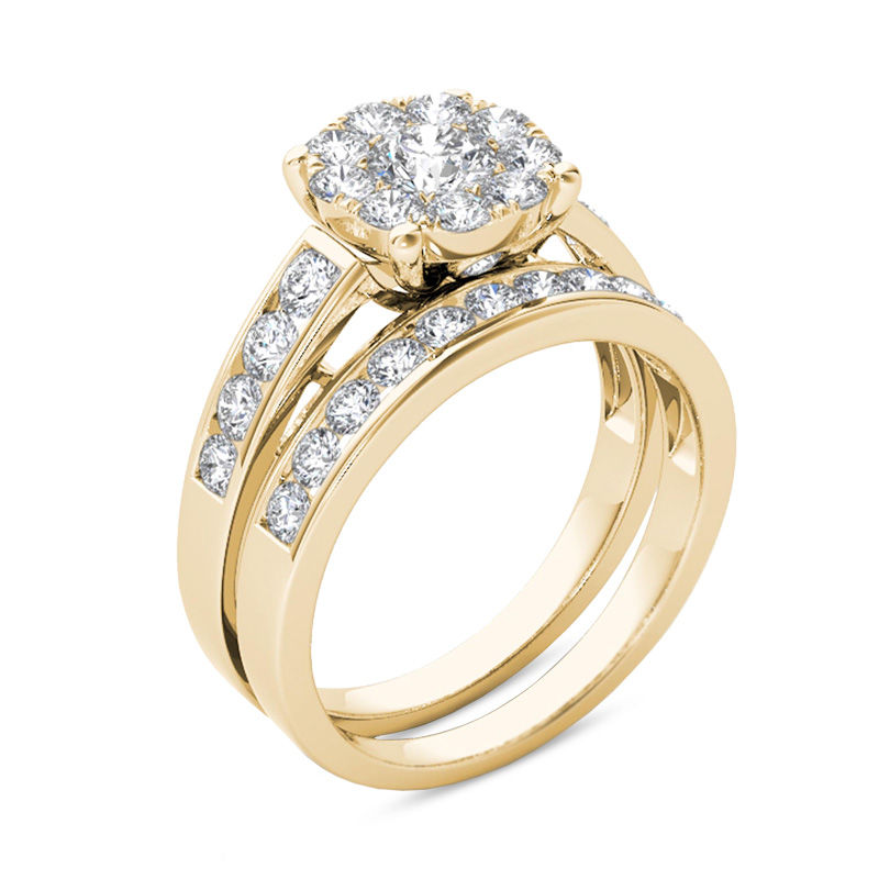 Main Image 2 of 1-1/2 CT. T.W. Diamond Frame Bridal Set in 14K Gold