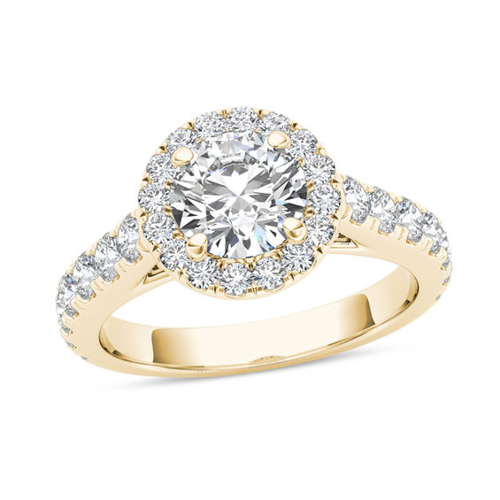 1-1/2 CT. T.W. Diamond Frame Engagement Ring in 14K Gold | Halo ...