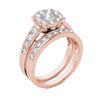 Thumbnail Image 1 of 1-1/2 CT. T.W. Diamond Frame Channel Bridal Set in 14K Rose Gold