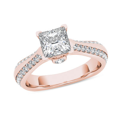 1 3 4 CT. T.W. Princess Cut Diamond Engagement Ring in 14K Rose