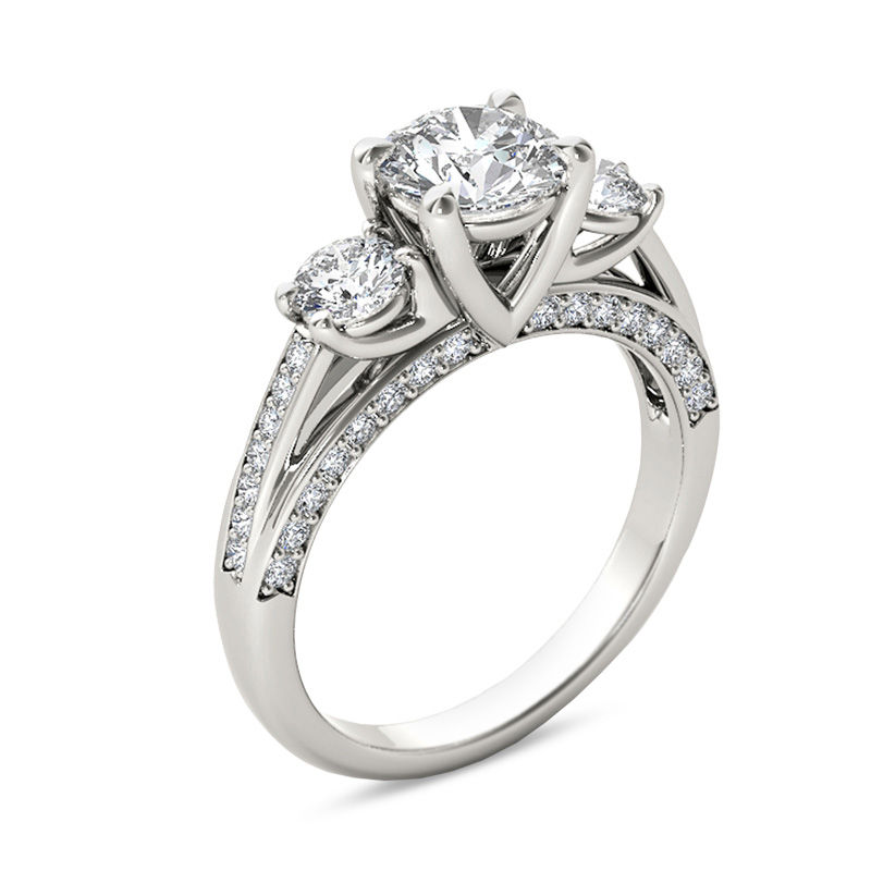 Main Image 2 of 1-3/4 CT. T.W. Diamond Three Stone Engagement Ring in 14K White Gold