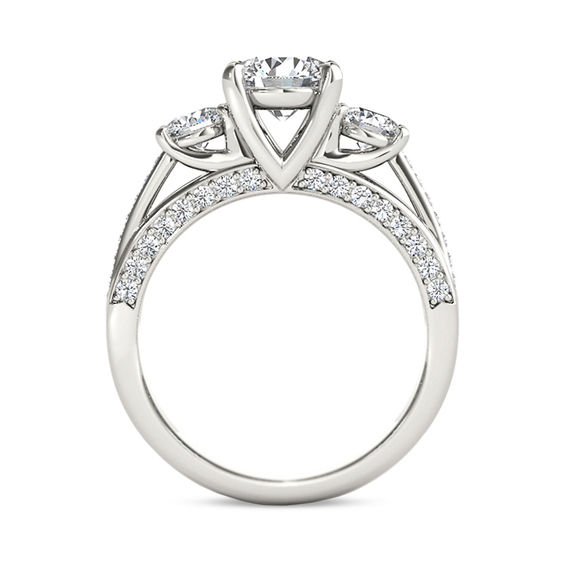 1-3/4 CT. T.w. Diamond Three Stone Engagement Ring in 14K White Gold