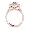 Thumbnail Image 2 of 2 CT. T.W. Diamond Double Cushion Frame Split Shank Bridal Set in 14K Rose Gold