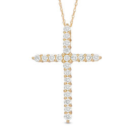 1 CT. T.W. Diamond Cross Pendant in 14K Gold
