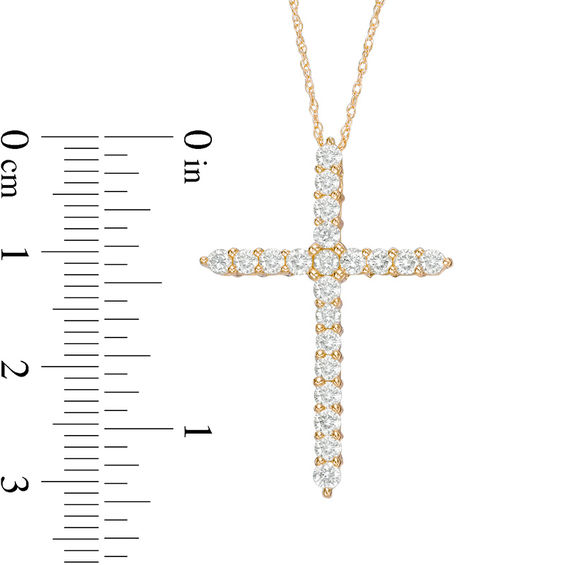 1 CT. T.w. Diamond Cross Pendant in 14K Gold