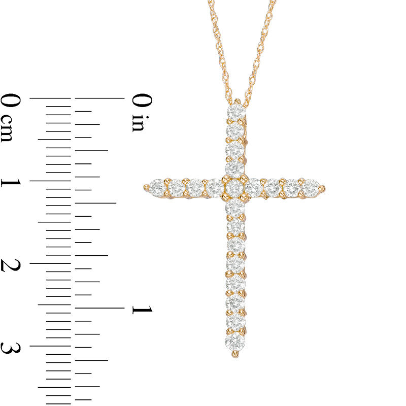 White Gold 3/5ctw Diamond Cross Pendant Necklace l 18 inches -  002-160-2000737