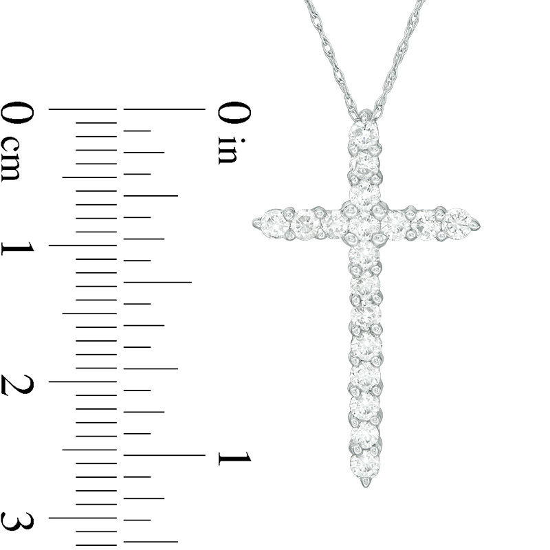 3/4 CT. T.W. Diamond Cross Pendant in 14K White Gold