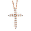 Thumbnail Image 0 of 1/8 CT. T.W. Diamond Cross Pendant in 14K Rose Gold