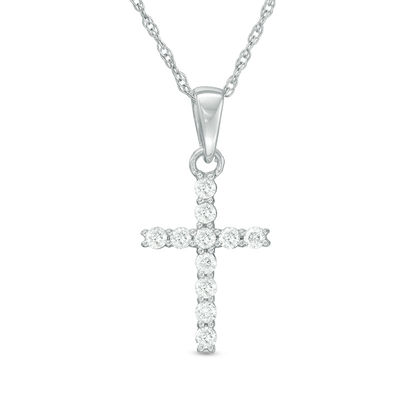 Bonyak Jewelry 14k White Gold .05 CTW Diamond Cross Pendant