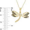 Thumbnail Image 1 of 1/4 CT. T.W. Champagne and White Diamond Dragonfly Pendant in 10K Gold