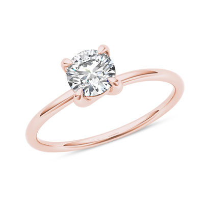 4 Ct  Round Solitaire Engagement Ring 14K Rose Genuine Gold