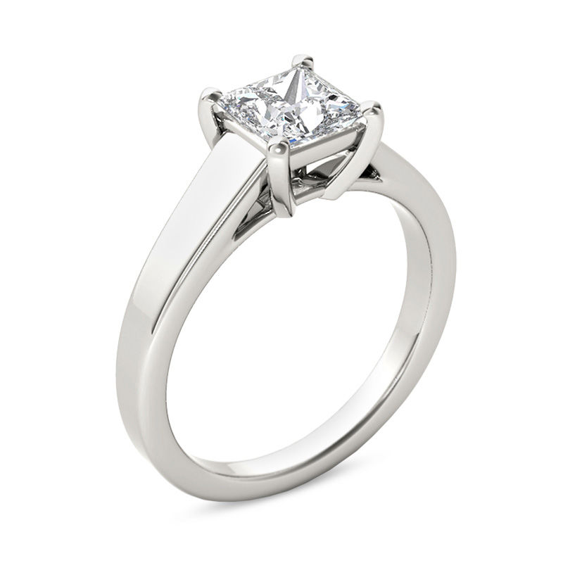 1 CT. Princess-Cut Diamond Solitaire Engagement Ring in 14K White Gold ...
