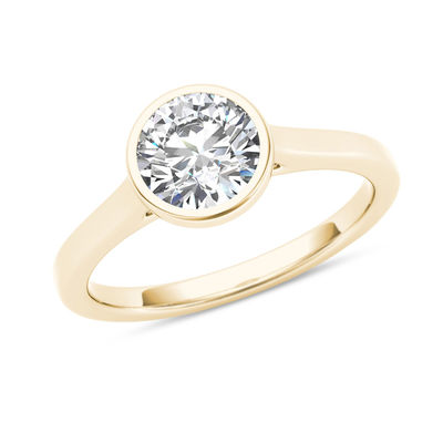 Details about   1.70 Carat Bezel Set White Real Moissanite Engagement Ring 14k Yellow Gold Over 