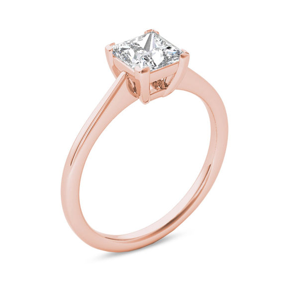 1 CT. Princess-Cut Diamond Solitaire Engagement Ring in 14K Rose Gold (I/I1) 1 CT. Princess-Cut Diamond Solitaire Engagement Ring in 14K Rose Gold (I/I1)