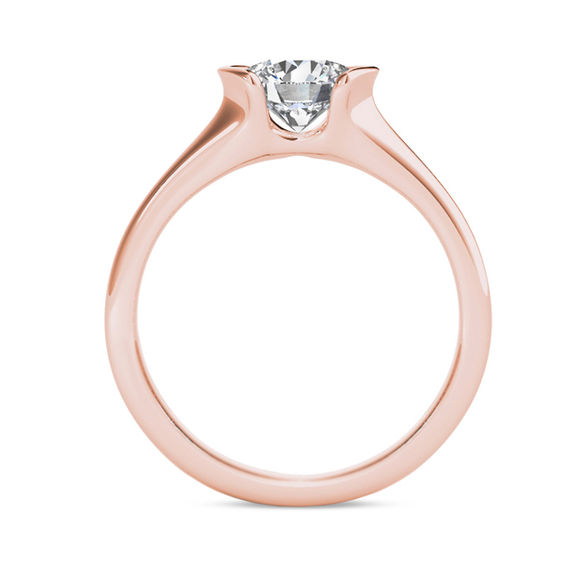 1 CT. Diamond Collar Solitaire Engagement Ring in 14K Rose Gold (I/I1) 1 CT. Diamond Collar Solitaire Engagement Ring in 14K Rose Gold (I/I1)