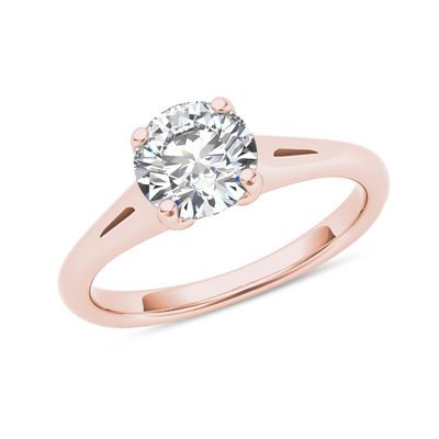 1.0 ct BRILLIANT Round CUT SOLITAIRE ENGAGEMENT RING Solid 14K Rose GOLD 