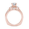 Thumbnail Image 2 of 2 CT. T.W. Diamond Three Stone Squared Edge Engagement Ring in 14K Rose Gold