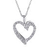 Thumbnail Image 1 of 1/10 CT. T.W. Diamond Swirl Heart Pendant in 10K White Gold - 17"
