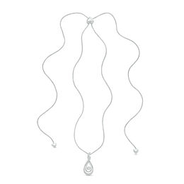 Unstoppable Love™ 1/10 CT. T.W. Diamond Layered Infinity Bolo Necklace in Sterling Silver - 30&quot;