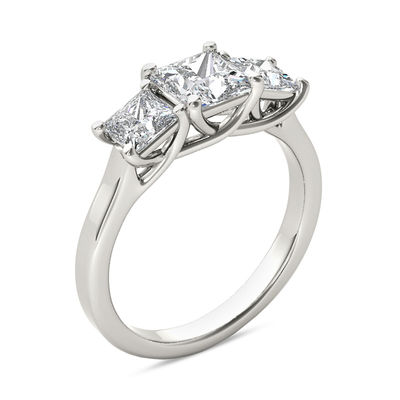 Details about   Solid 0.80 Ct Princess Diamond Three-Stone Engagement Ring 14K White Gold Over 