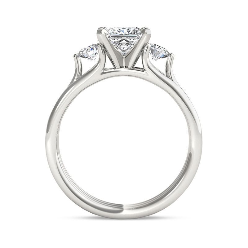 Main Image 3 of 1-1/2 CT. T.W. Princess-Cut Diamond Three Stone Engagement Ring in 14K White Gold