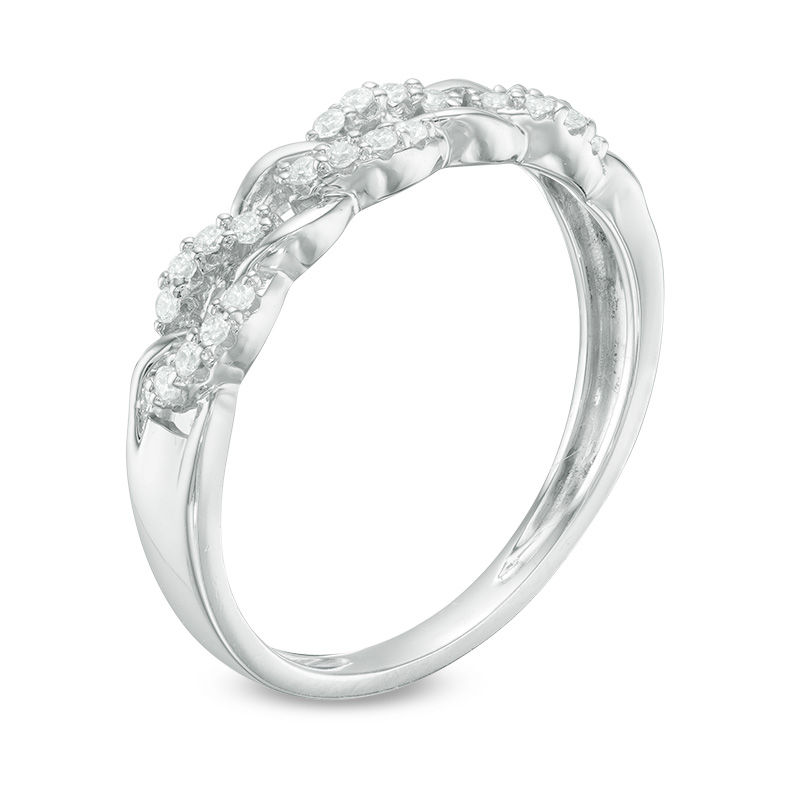 1/8 CT. T.W. Diamond Link Band in 10K White Gold