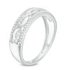 Thumbnail Image 1 of 1/4 CT. T.W. Diamond Twist Wedding Band in 10K White Gold