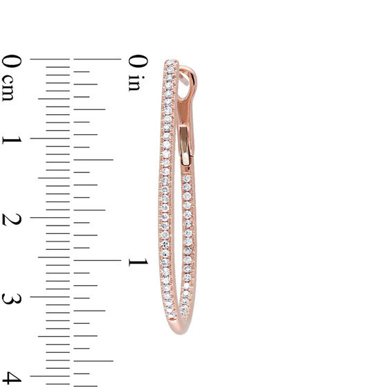 1/2 CT. T.W. Diamond Inside-Out Oval Hoop Earrings in 14K Rose Gold 1/2 CT. T.W. Diamond Inside-Out Oval Hoop Earrings in 14K Rose Gold
