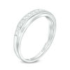 Thumbnail Image 1 of 1/4 CT. T.W. Diamond Slant Wedding Band in 10K White Gold